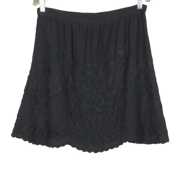 Ralph Lauren Black Label A Line Black Mini Skirt 10 Embroidered Voile NEW NWT - Picture 7 of 14